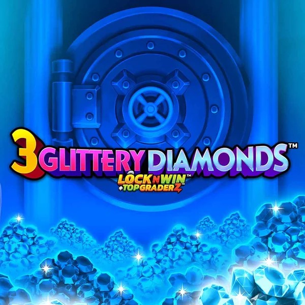 Official Slots logo: 3 Glittery Diamonds by PearFiction Studios at Wyns Casino